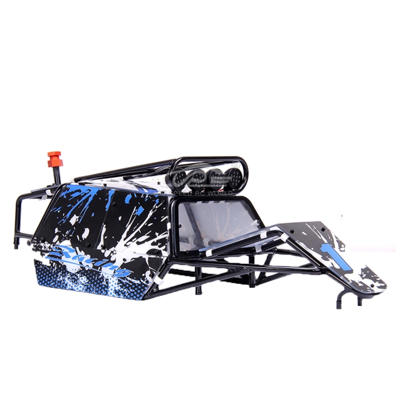 Alloy Roll cage kit with Plastic windows Blue & Black/Light Pod for Hpi Baja 5B