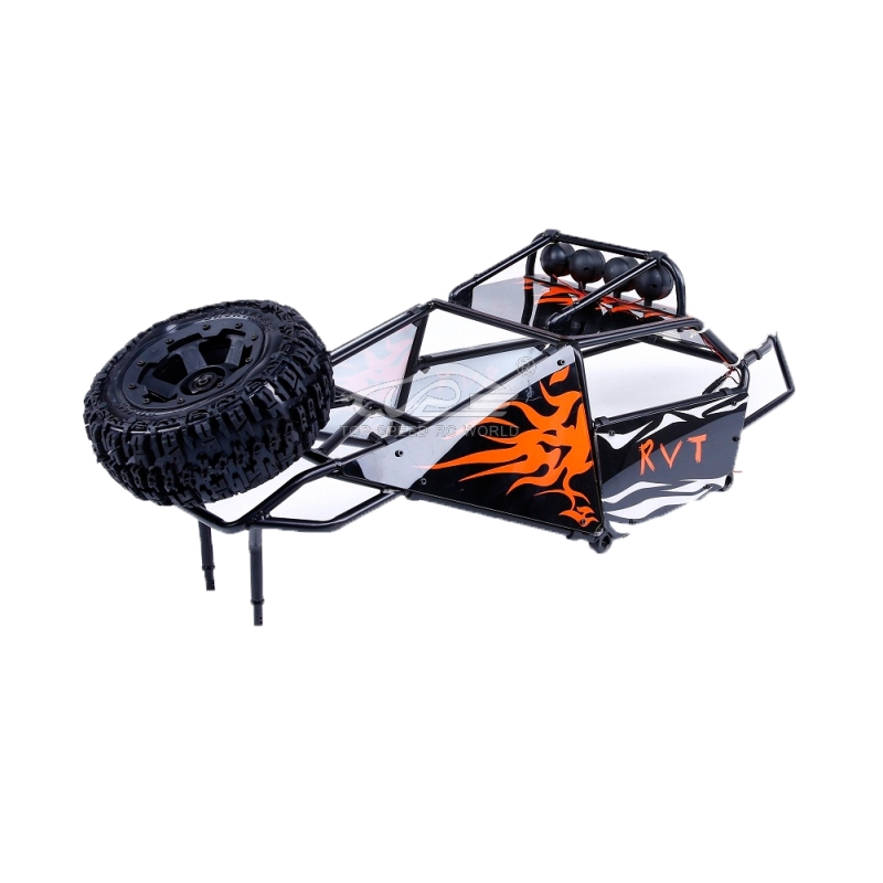 Alloy Roll cage kit/Plastic Orange image windows with lamp for Hpi Baja 5T 5SC