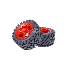 Rear All -terrian tire with Orange red hub set 2pcs for HPI Baja 5B