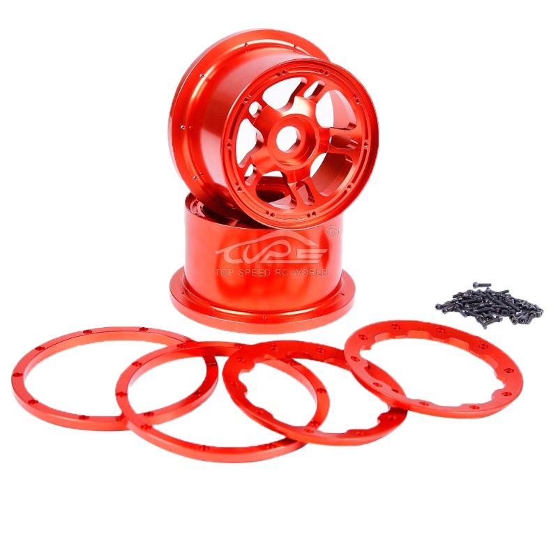 TOP SPEED RC WORLD Alloy CNC Rear wheel hub Orange for HPI Baja 5B