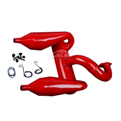 FLMLF RC TWIN Exhaust Pipe Red for Losi 5ive T
