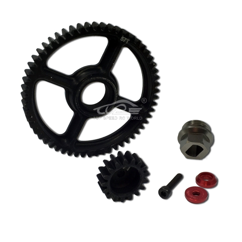 TOP SPEED RC WORLD Steel Gear Set 57T/17T for Hpi RV KM GTB Baja 5B 5T 5SC