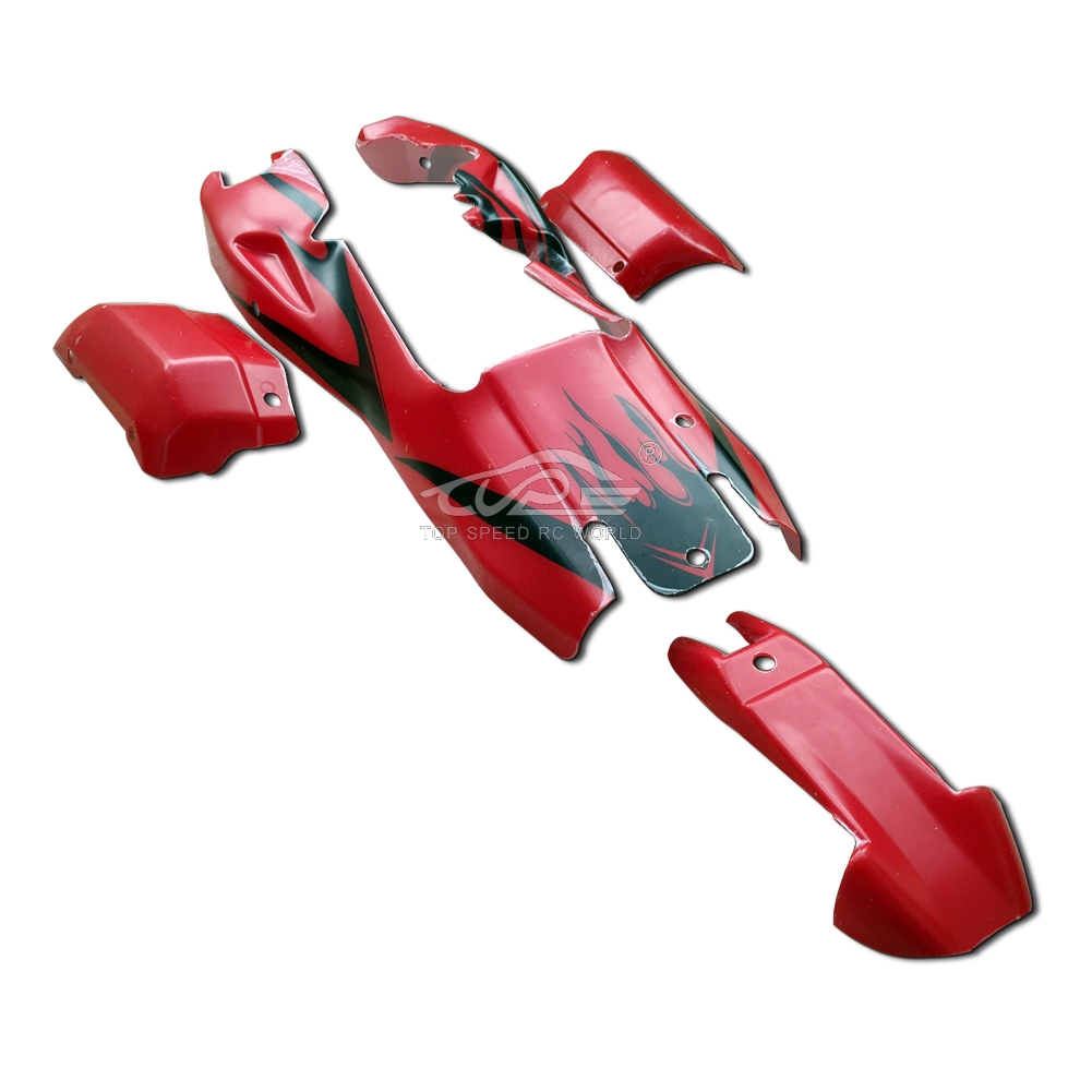 FLMLF Plastic Body Shell Cover RED With Black Fit 1/5 Hpi Baja Rovan KM 5B
