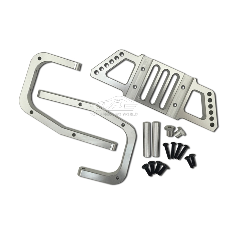 TOP SPEED RC WORLD Rear Bumper Kit Silver Fit HPI BAJA Rovan King Motor 5B 5T 5SC