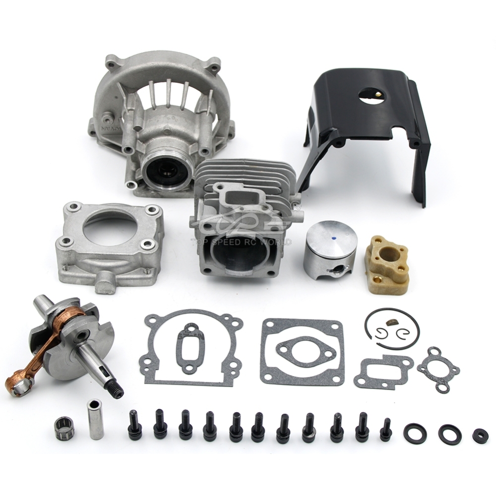 TOP SPEED RC WORLD Alloy High power Engine parts,32cc upgrade cylinde kit, four bolt head