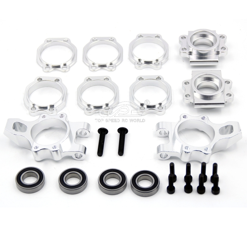 Alloy Rear hub bearing holder set Silver fit 1/5 RC HPI baja 5B 5T 5SC