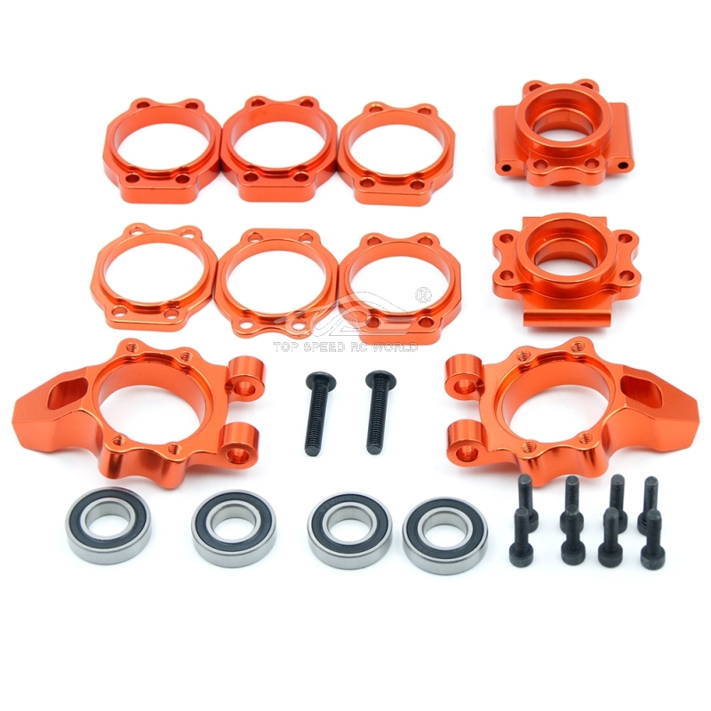 Alloy Rear hub bearing holder set Orange fit 1/5 RC HPI baja 5B 5T 5SC