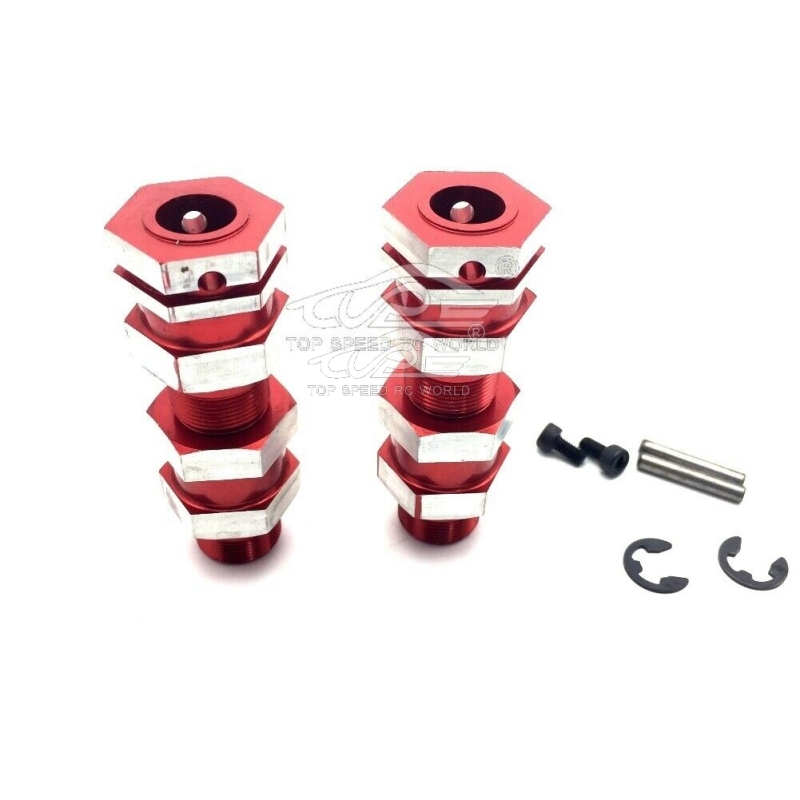 TOP SPEED RC WORLD Aluminum Wheel Hex Hubs Red With Silver for Baja 5B 5T 5SC