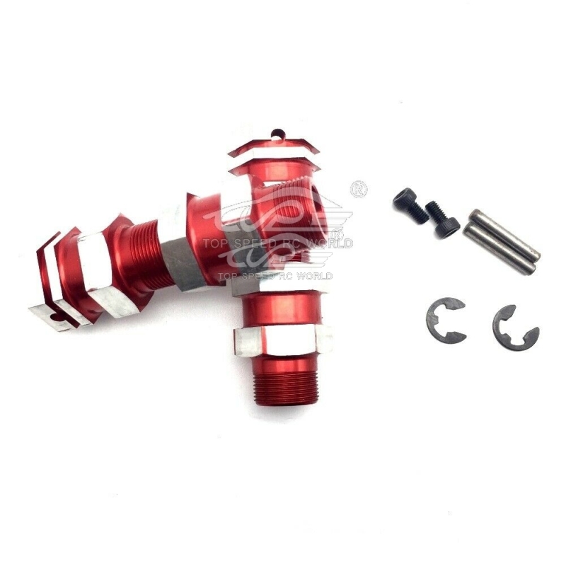 TOP SPEED RC WORLD Aluminum Wheel Hex Hubs Red With Silver for Baja 5B 5T 5SC