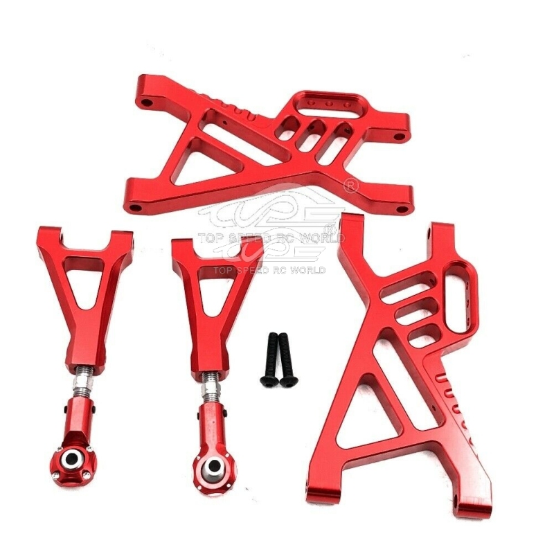 TOP SPEED RC WORLD Alloy rear suspension arm set Red fit 1/5 RC HPI baja 5B 5T 5SC