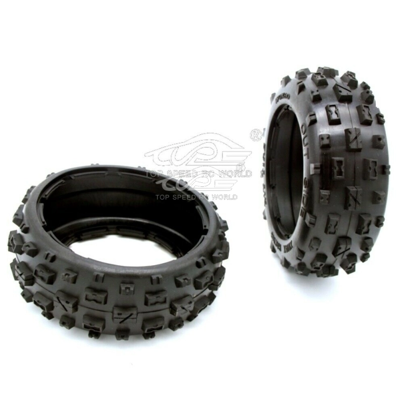 TOP SPEED RC WORLD  5B Front Knobby Tire SKIN 2PCS Fit 1/5 HPI ROVAN KM ROFUN Baja 5B SS BUGGY RC CAR PARTS