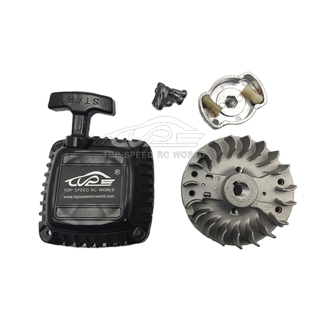 TSRC Easy To Start Pull Starter with Flywheel Upgrade Fit 1/5 HPI ROVAN KINGMOTOR ROFUN MCD REDCAT RCMK FG Baja LOSI TRUCK  23cc-36cc ENGINES PARTS