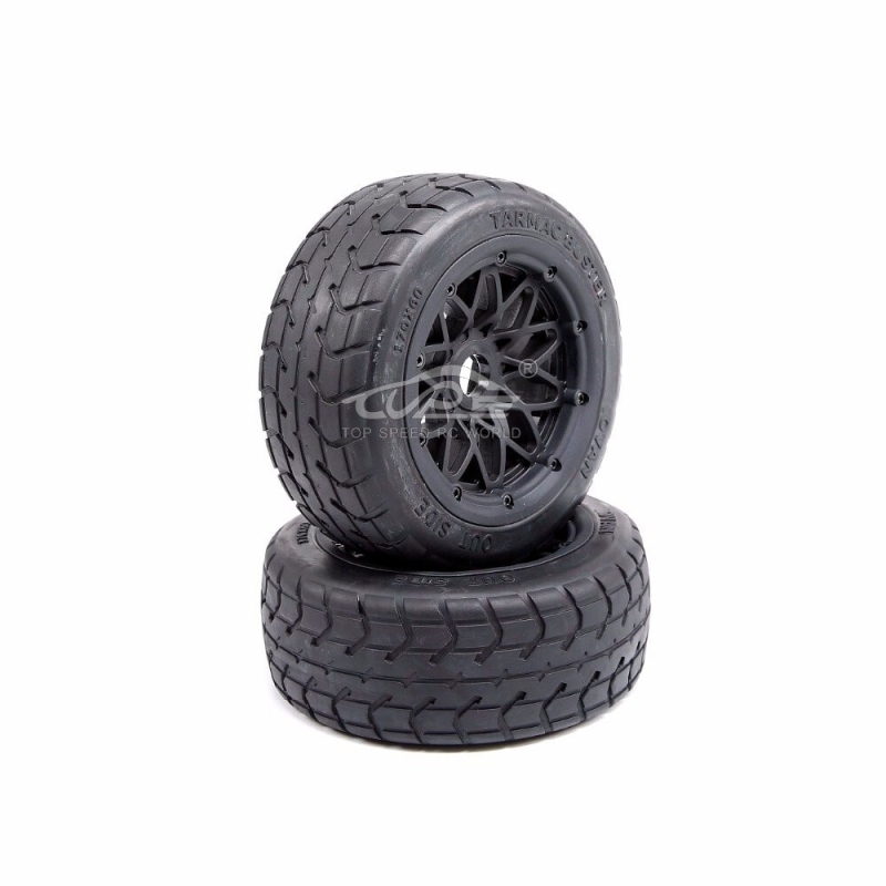 TOP SPEED RC WORLD Thicken on-Road Tire Front And Rear Wheel Tyre Assembly FOR 1/5 HPI KM Rofun Rovan BAJA 5B SS Rc Car Toys Parts