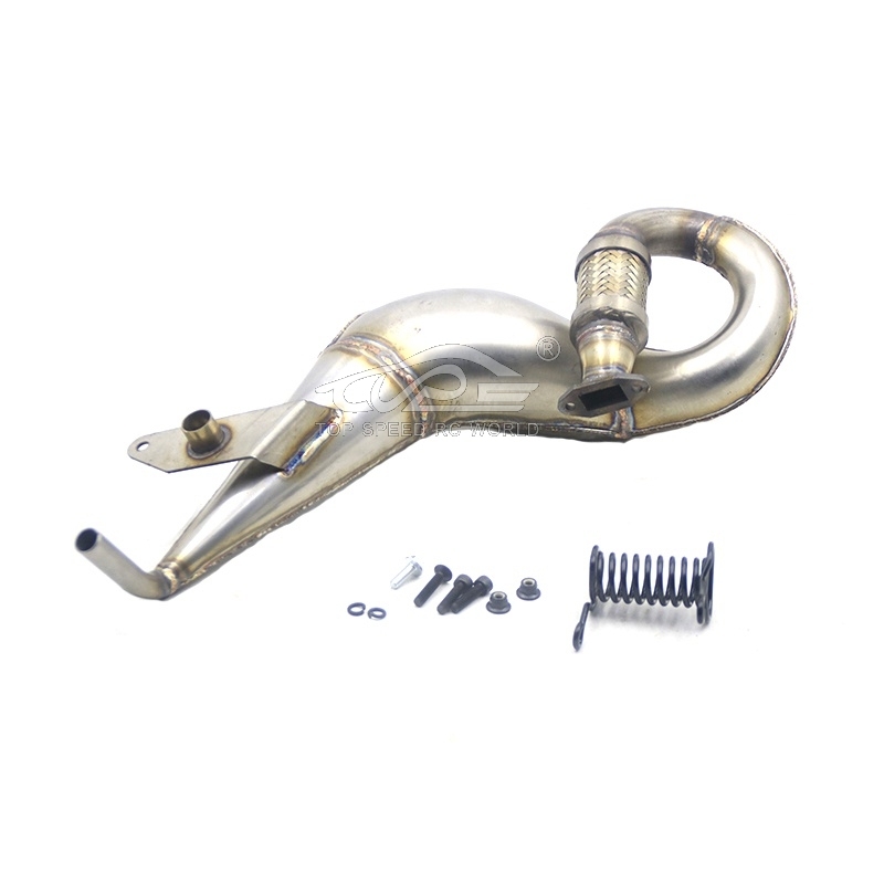 TOP SPEED RC WORLD Stainless Pipe Exhaust Kit for 1/5 Losi 5ive-T Rofun Rovan LT Km X2 Rc Car Racing Gas Powerful Toys Parts