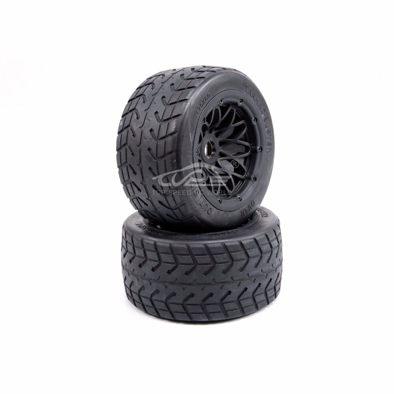 TOP SPEED RC WORLD Thicken on-Road Tire Front And Rear Wheel Tyre Assembly FOR 1/5 HPI KM Rofun Rovan BAJA 5B SS Rc Car Toys Parts