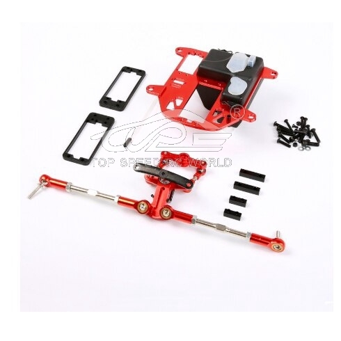 TOP SPEED RC WORLD CNC Metal Steering System with Plastic Battery Case Kit for 1/5 HPI Rovan Km BAJA 5B 5T 5SC Rc Car Parts