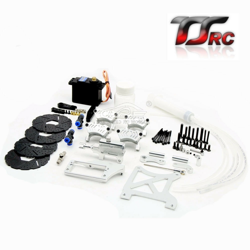 TOP SPEED RC WORLD Metal 4 Wheel Hydraulic Brake Set for 1/5 HPI BAJA Rovan KM Rofun 5B 5T 5sc Ss Truck Rc Car Toy Parts