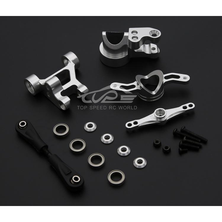 TOP SPEED RC WORLD CNC Alloy Double Steering Arms Group Set for 1/5 Losi 5iveT Rovan LT Kingmotor X2 DDT Fid Racing Truck Rc Car Parts