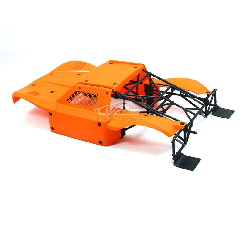 TOP SPEED RC WORLD Body Completely set Include rollcage and bodyshell Orange for Losi 5ive T