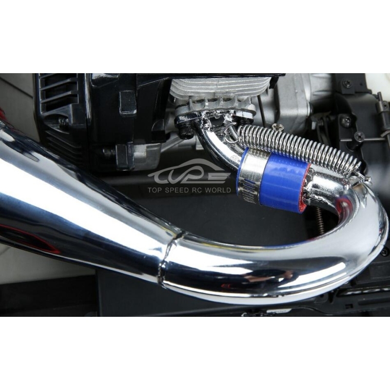TOP SPEED RC WORLD Metal silent exhaust pipe fit for lOSI 5IVE-T rovan LT Kingmotor X2Metal silent