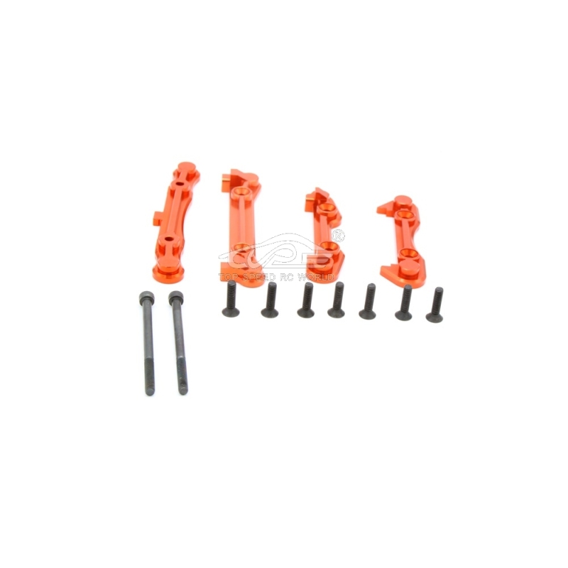 TOP SPEED RC WORLD Metal 8MM complete arm code set Orange for Losi 5ive T