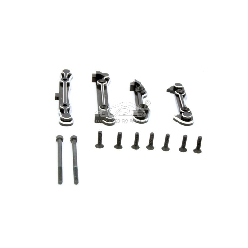 TOP SPEED RC WORLD Metal 8MM complete arm code set Black for Losi 5ive T