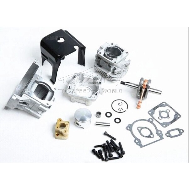 TOP SPEED RC WORLD Alloy High power Engine parts,32cc upgrade cylinde kit, four bolt head