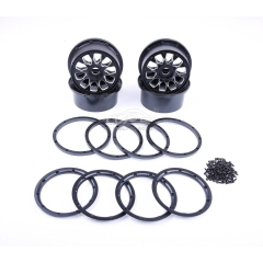 FLMLF Metal Wheel Hubs with Beadlocks Ring Set for 1/5 Hpi Rofun Rovan Kingmotor Baja 5T Truck Rc Car Toys Parts