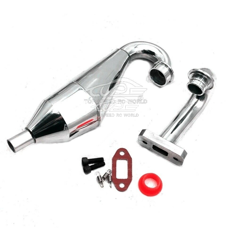 TOP SPEED RC WORLD Aluminum Tuning Exhaust Pipe For 1/5 HPI Rovan Kingmotor rofun Baja 5B SS 5T 5SC truck rc car parts