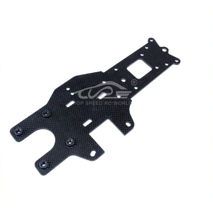 TOP SPEED RC WORLD Carbon Fiber Rear Chassis Plate Fit for 1/5 HPI ROVAN ROFUN KINGMOTOR BAJA 5B 5T 5SC TRUCK RC CAR PARTS