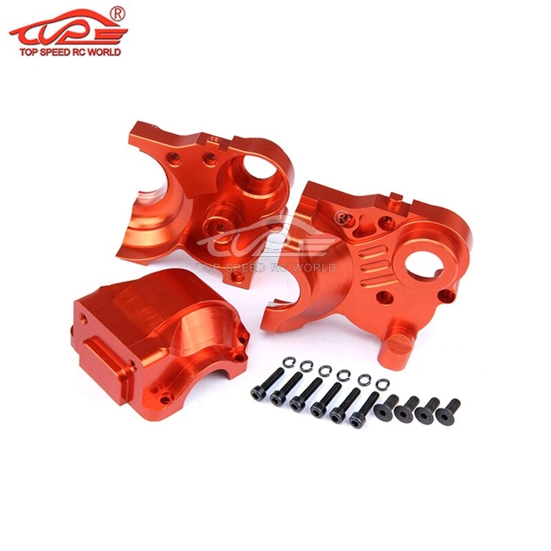 TOP SPEED RC WORLD CNC Metal Split Gearbox Three-segment Gear Box Housing Kit for 1/5 HPI ROFUN ROVAN KM Baja 5B 5T 5SC Truck Rc Car Upgrade Parts