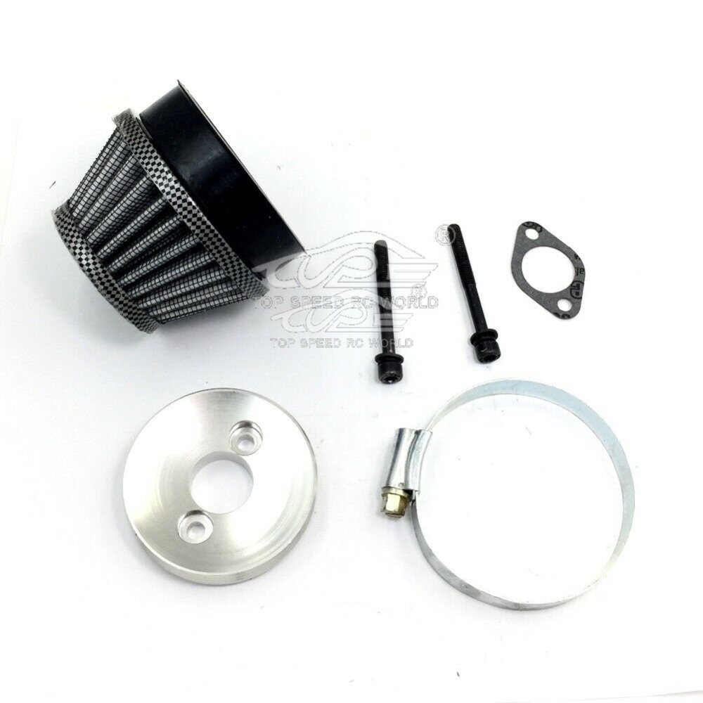 TOP SPEED RC WORLD Carbon Fiber Air Filter kit IN US Fit 23CC-71CC For 1/5 HPI Baja Losi 5T DBXL FG