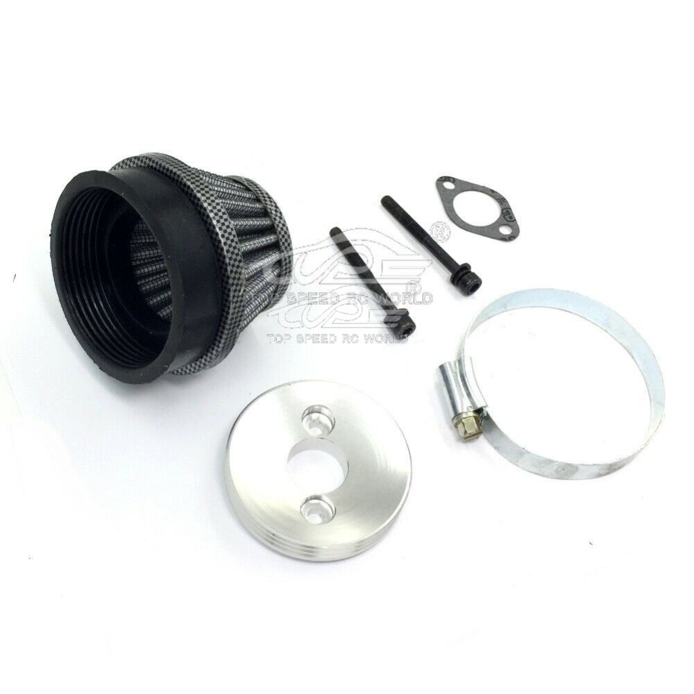 TOP SPEED RC WORLD Carbon Fiber Air Filter kit IN US Fit 23CC-71CC For 1/5 HPI Baja Losi 5T DBXL FG