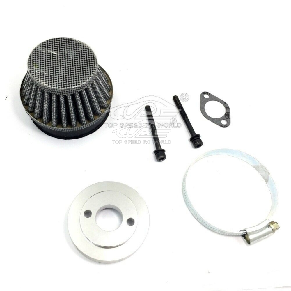 TOP SPEED RC WORLD Carbon Fiber Air Filter kit IN US Fit 23CC-71CC For 1/5 HPI Baja Losi 5T DBXL FG