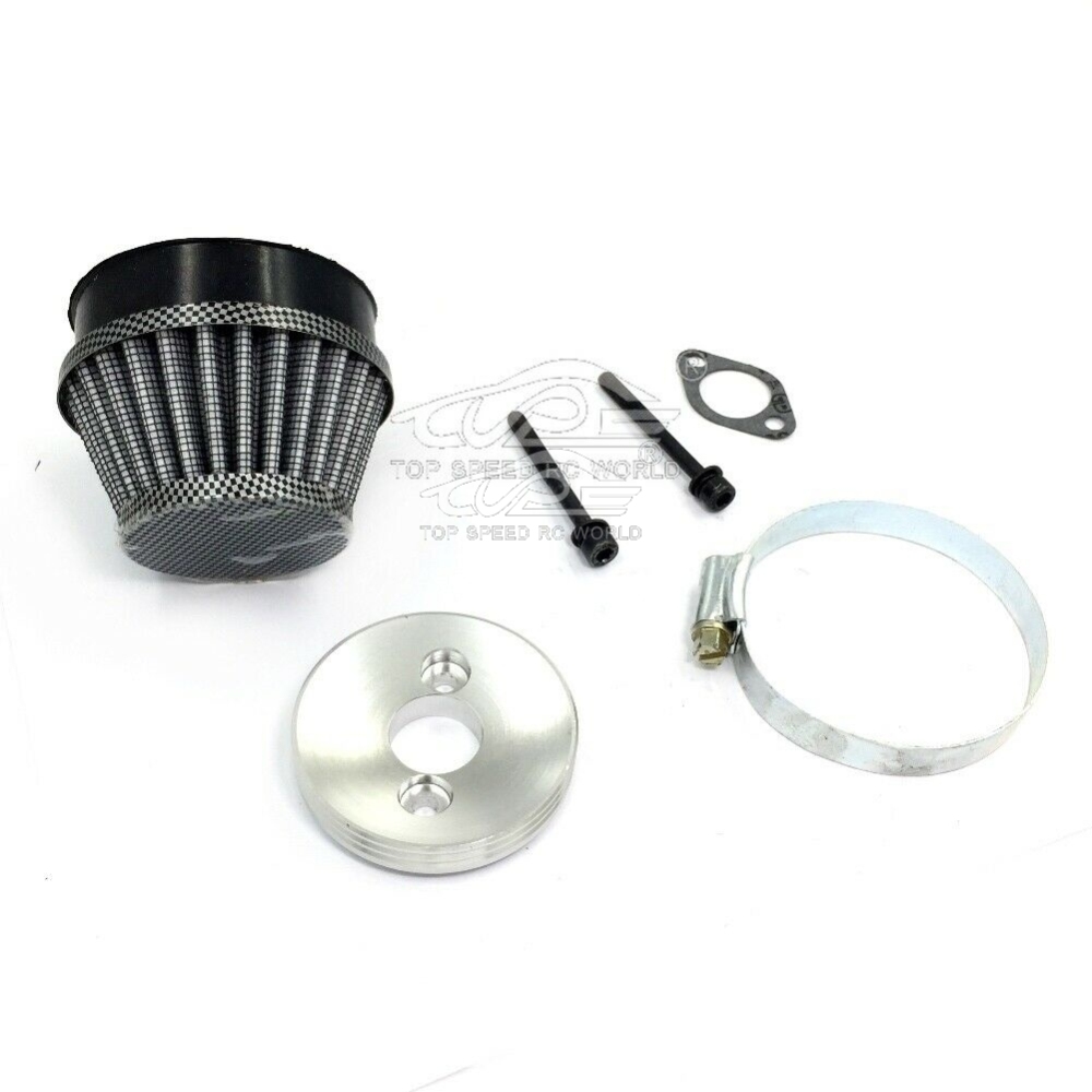 TOP SPEED RC WORLD Carbon Fiber Air Filter kit IN US Fit 23CC-71CC For 1/5 HPI Baja Losi 5T DBXL FG