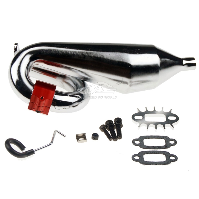 TOP SPEED RC WORLD 1/5 gasoline car ss resonance tube CNC clamp type universal baja 5B metal exhaust pipe