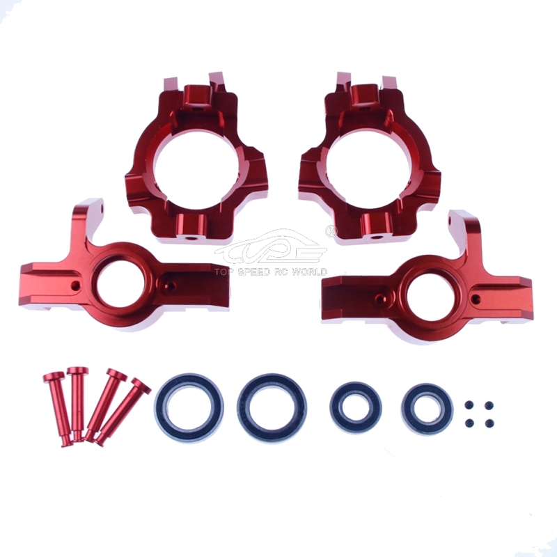 TOP SPEED RC WORLD Alloy Front Hub kit red fit Losi 5ive T