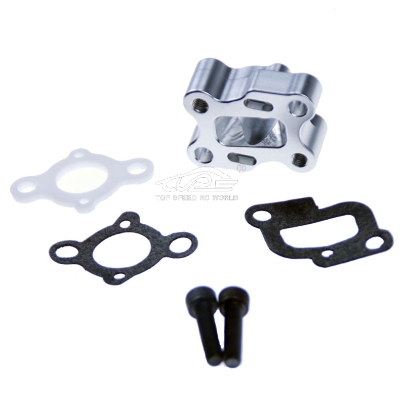 TOP SPEED RC WORLD CNC Intake Manifold Silver for HPI Rovan KM 1/5 Rc Buggies Baja 5B 5T 5SC