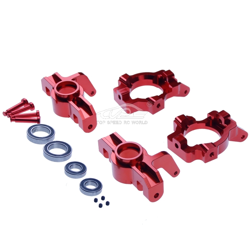 TOP SPEED RC WORLD Alloy Front Hub kit red fit Losi 5ive T