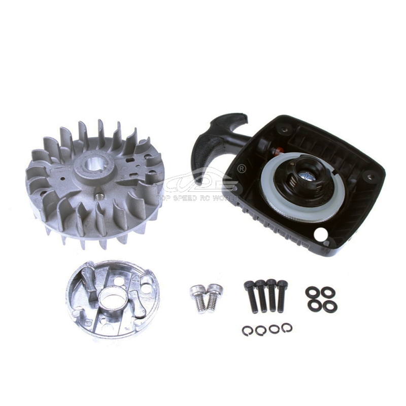 TSRC Easy To Start Pull Starter with Flywheel Upgrade Fit 1/5 HPI ROVAN KINGMOTOR ROFUN MCD REDCAT RCMK FG Baja LOSI TRUCK  23cc-36cc ENGINES PARTS