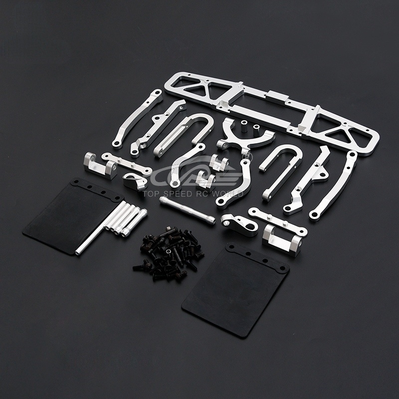 TOP SPEED RC WORLD CNC Metal Rear Bumper Set Fit 1/5 HPI Rofun Baha Kingmotor Rovan Baja 5T 5SC Rc Car Racing Toys Parts