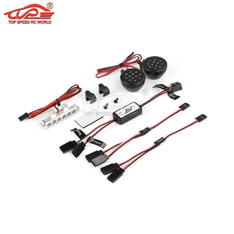 TOP SPEED RC WORLD LED Front Lamp + Taillight Rear Light Set 2 for 1/5 Scale Hpi Rofun Km Rovan Baja 5B 5SC BAJA 4WD TRUCK Rc Car Parts