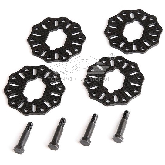 TOP SPEED RC WORLD Carbon Fiber Disc Brake Kit 4PC for 1/5 Rovan ROFUN F5 MCD XS-5 Truck Rc Car Parts