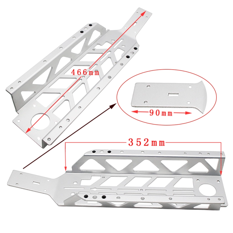 FLMLF CNC Metal Steal Light Chassis for 1/5 HPI ROVAN KM Rofun Baja 5B SS Buggy Rc Car Parts