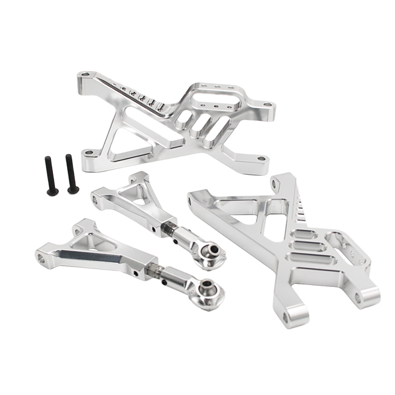 FLMLF Alloy rear suspension arm set Silver fit 1/5 RC HPI baja 5B 5T 5SC