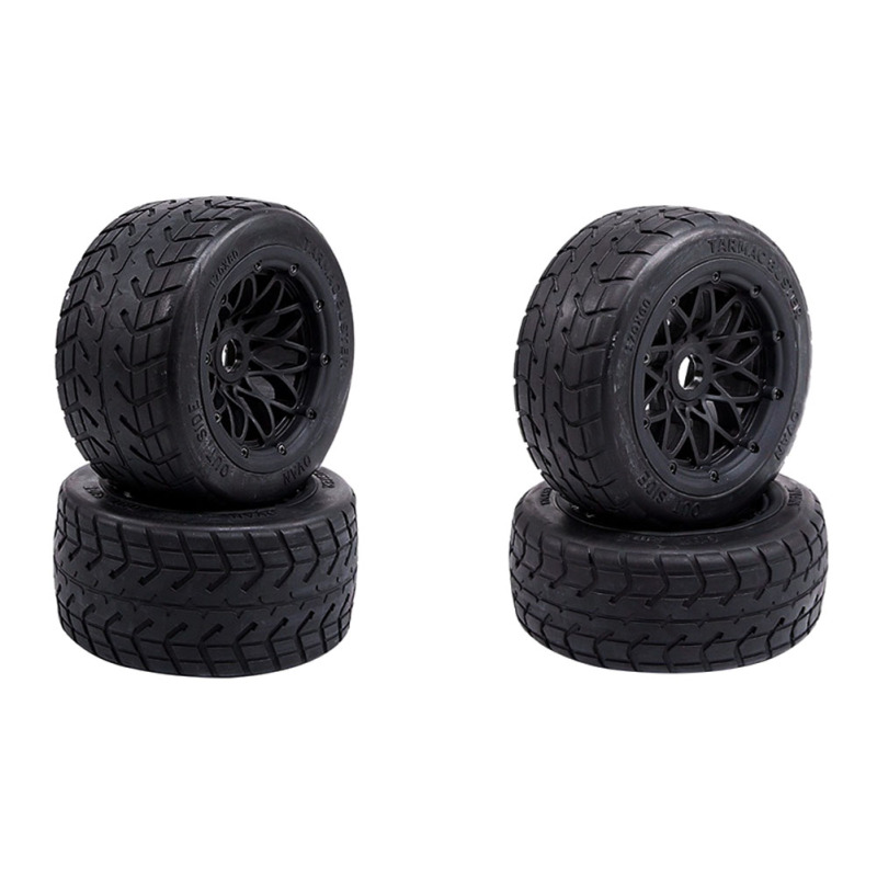 FLMLF Thicken on-Road Tire Front And Rear Wheel Tyre Assembly FOR 1/5 HPI KM Rofun Rovan BAJA 5B SS Rc Car Toys Parts