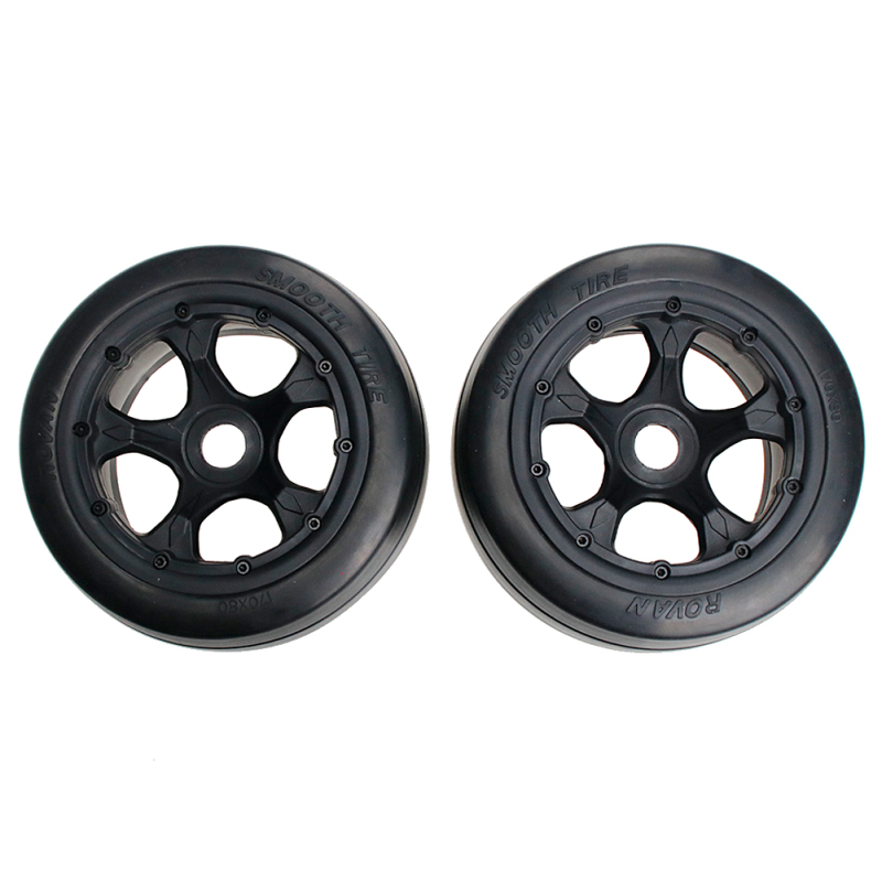 FLMLF Slick Wheel Tyres Rear complete Tire Set Fit for 1/5 HPI ROFUN ROVAN KM BAJA 5B ss buggy rc car parts