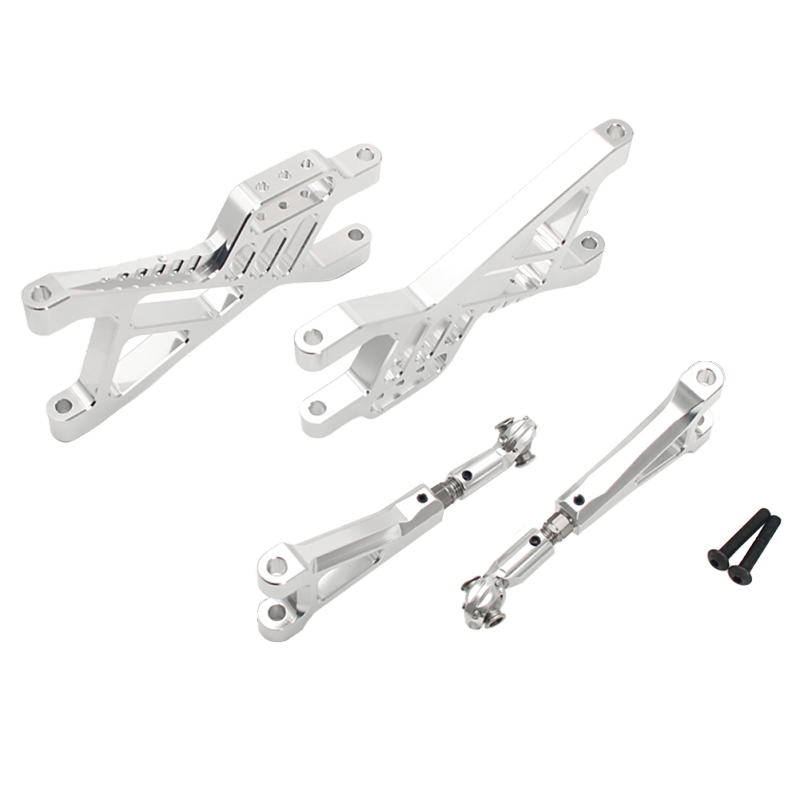 FLMLF Alloy rear suspension arm set Silver fit 1/5 RC HPI baja 5B 5T 5SC