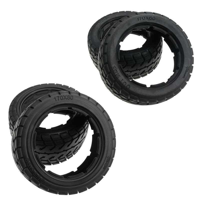 FLMLF Front 170x60 and Rear 170x80 on Road Tire Skin Set Fit 1/5 RC Buggy HPI BAJA Rovan KM  Rofun 5B Ss Truck Parts