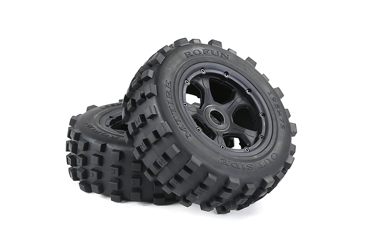 FLMLF Knobby Front Wheel Set for 1/5 Hpi Rovan Kingmotor Mcd Gtb Racing for Baja 5T 5sc Truck Rc Car Parts